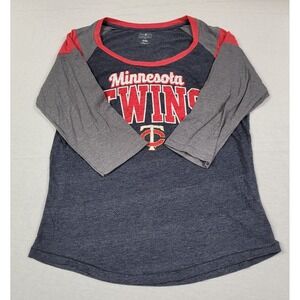 Genuine Merchandise Minnesota Twins Women's 3/4 Sleeve Raglan T-shirt Size L